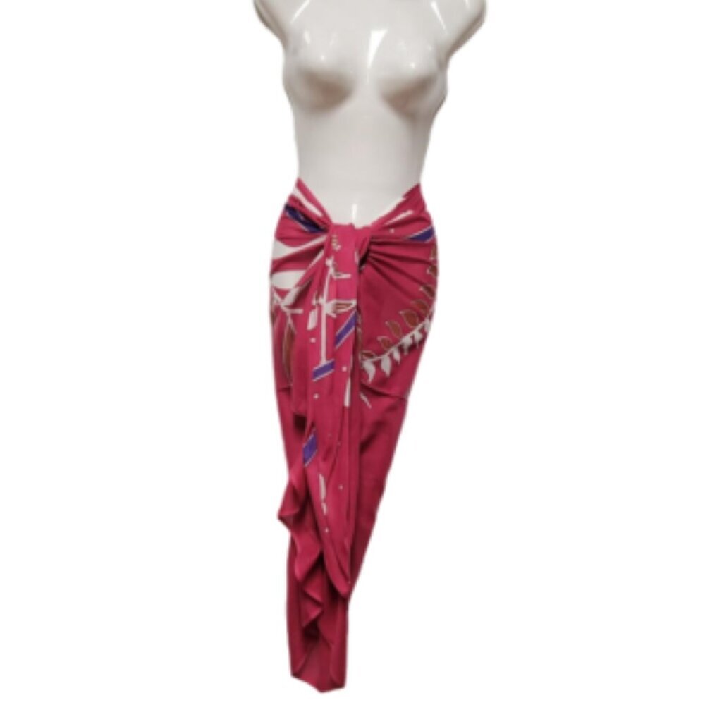 Womens Cotton Beach Wrap Sarong Handpainted Batik Wrapskirt Pareo Beachwear-NEW